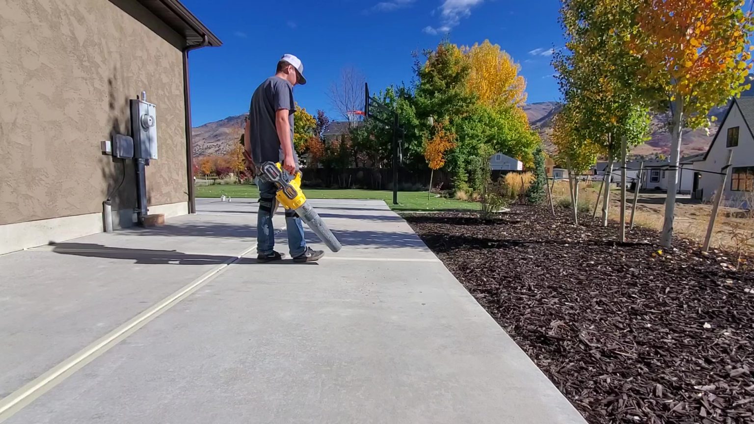 Concrete Sealing Prep Driveway With Blower