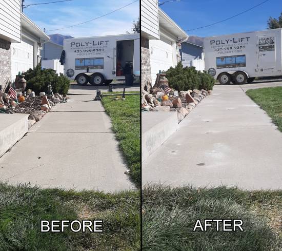 Sidewalk Concrete Raised Before And After