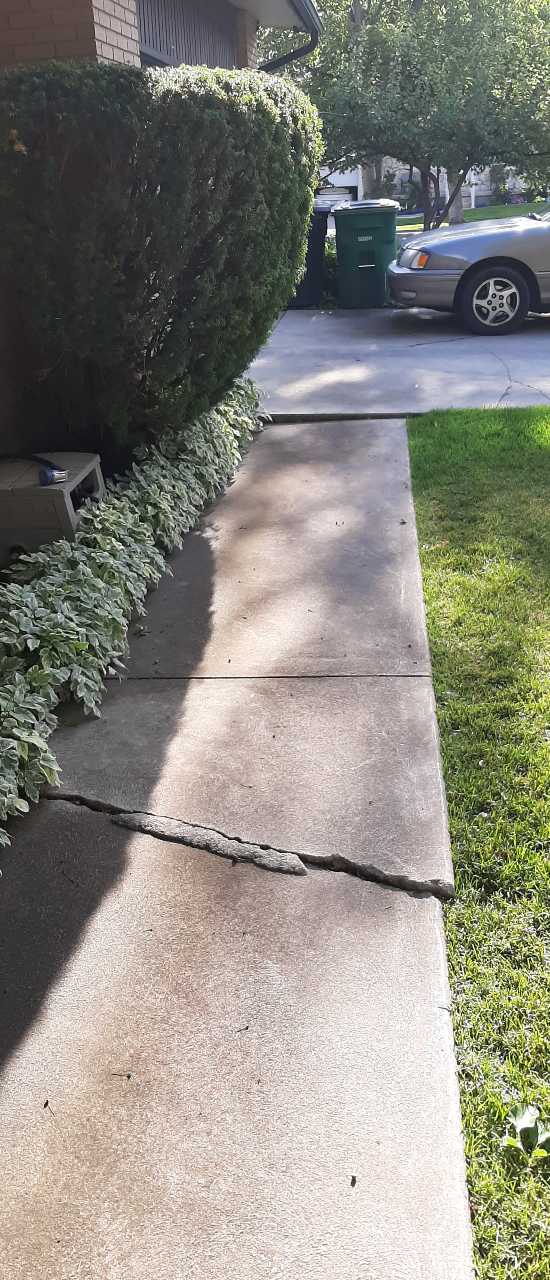 Sidewalk With Uneven Cracks