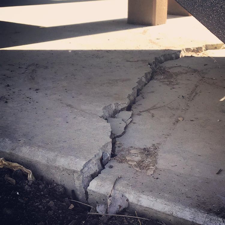 Sinking Concrete With Cracks