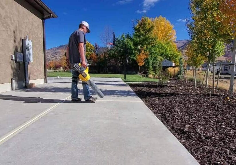 Concrete Sealing Prep Driveway With Blower